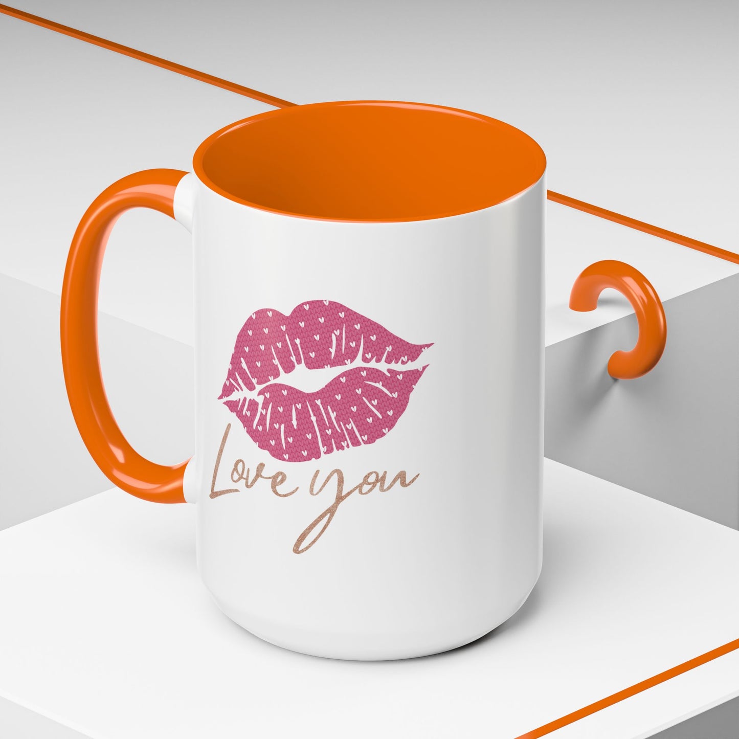 Valentine's Day Mug - Love You Lips Kiss