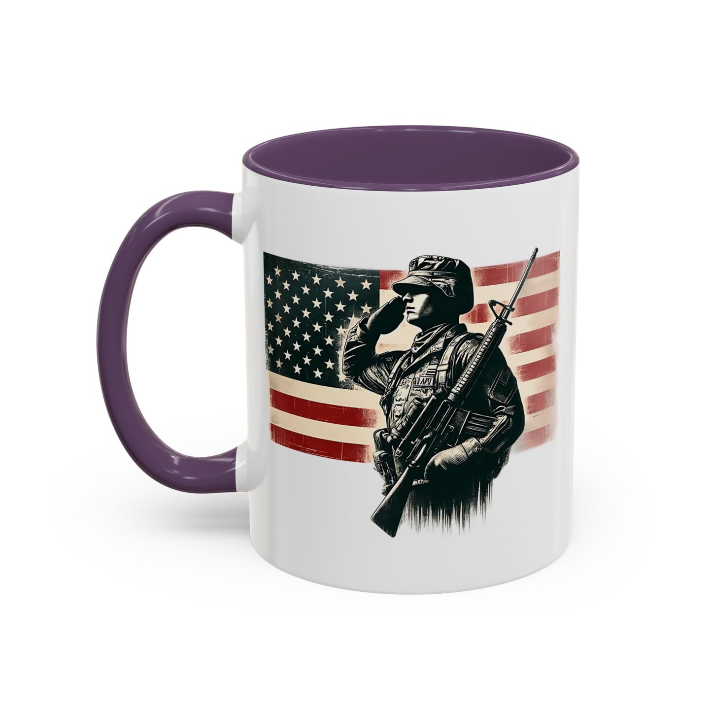 4th of July Mug - Soldier American Flag