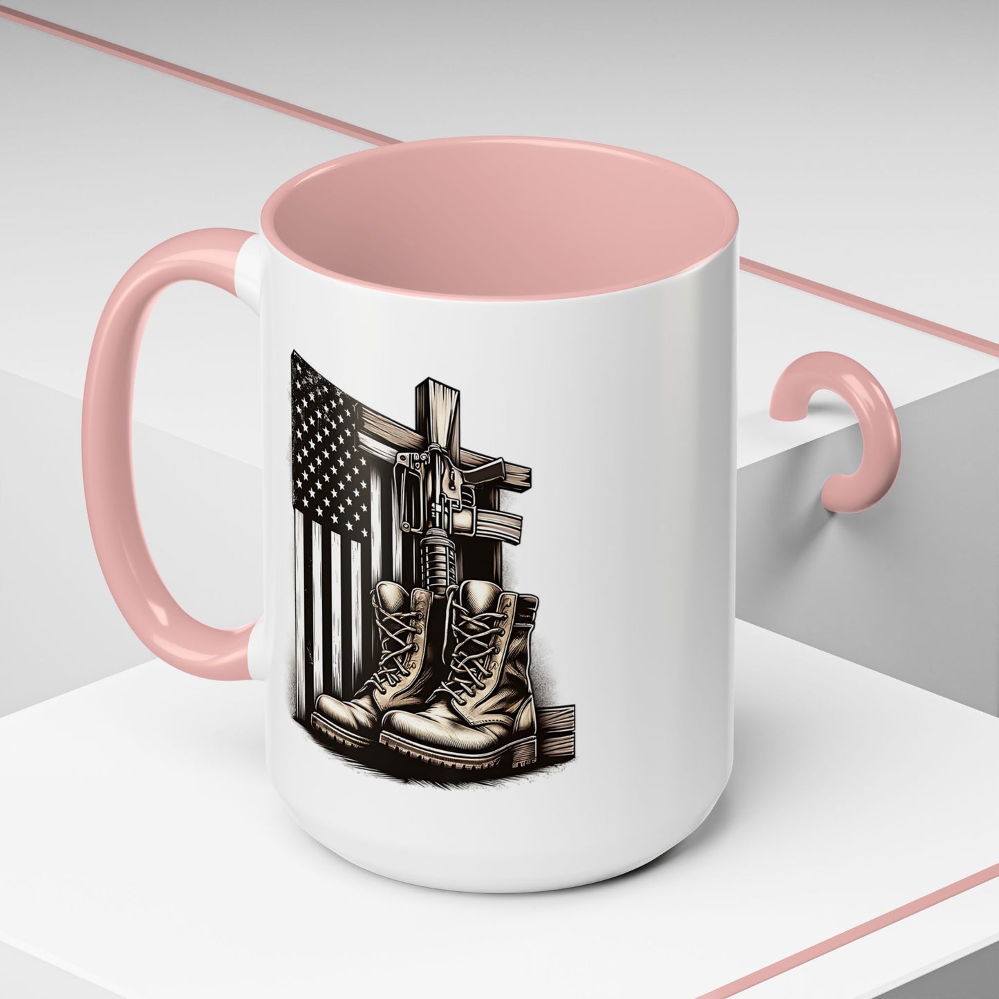 4th of July Mug - Fallen Soldier Boots Flag