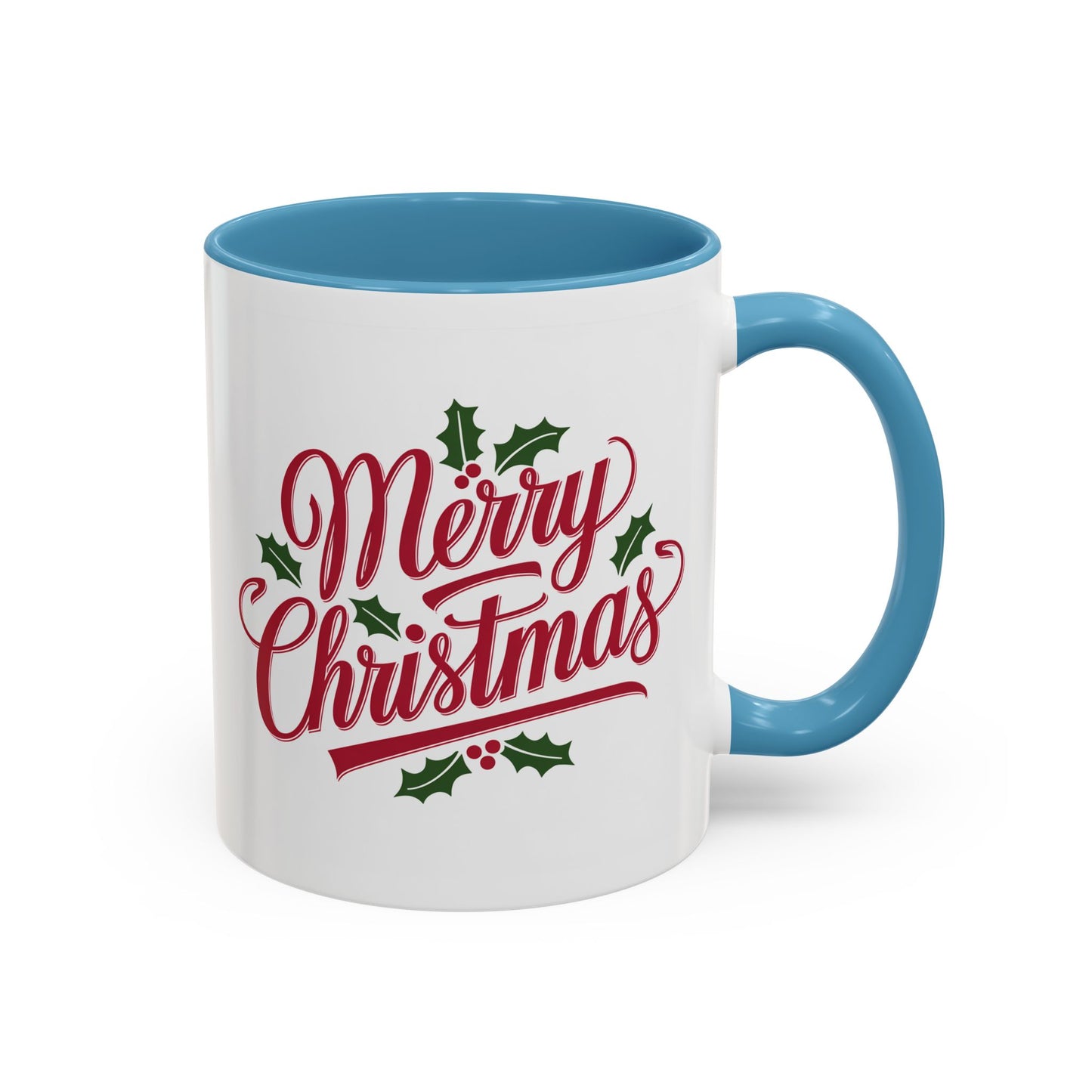 Christmas Mug - Merry Christmas Red Text Mistletoe