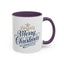 Christmas Mug - Merry Christmas Blue Text Gold Ornaments