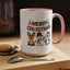 Christmas Mug - Red Green & Gold Text Reindeer Snowman Penguin