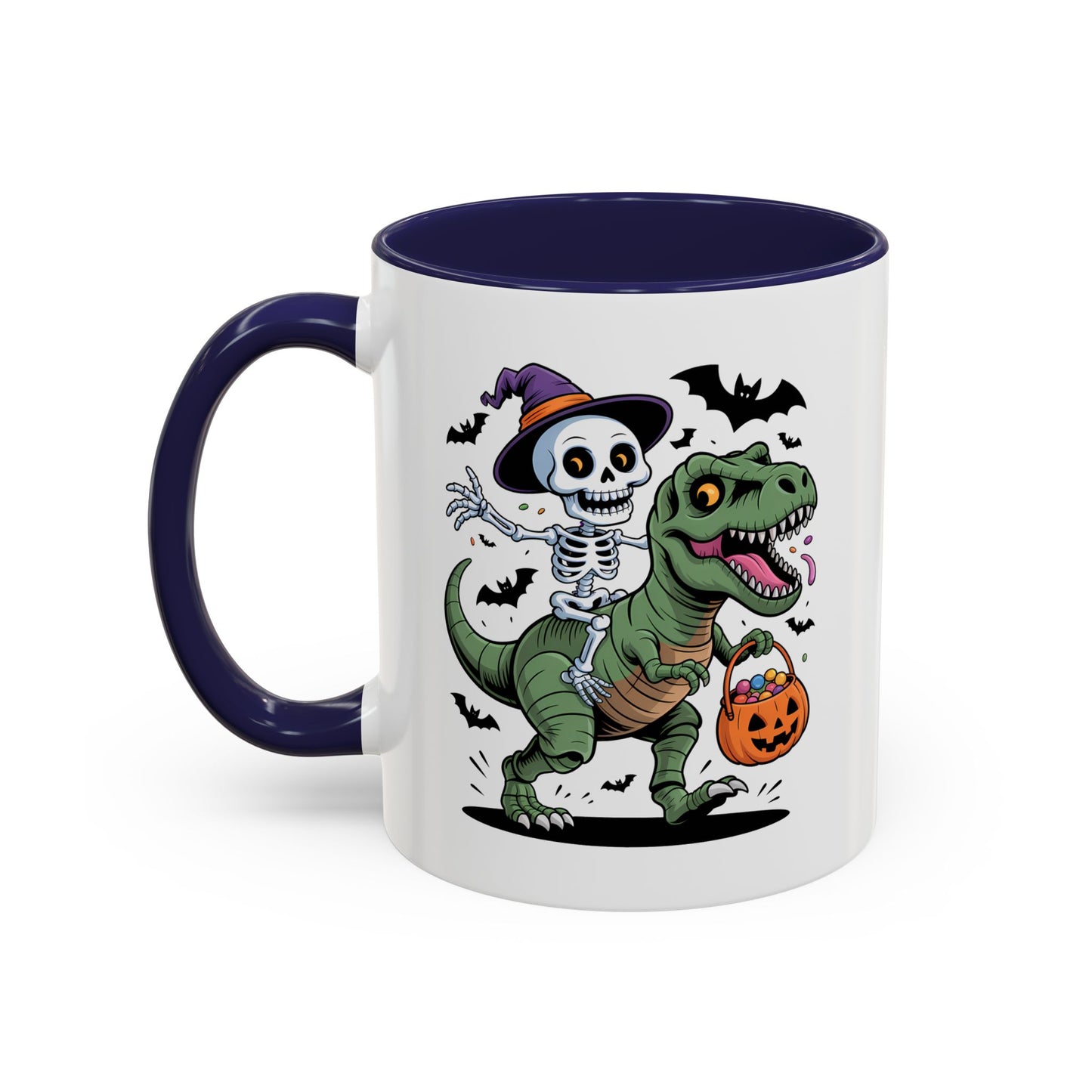 Halloween Mug - Skeleton Riding Dinosaur