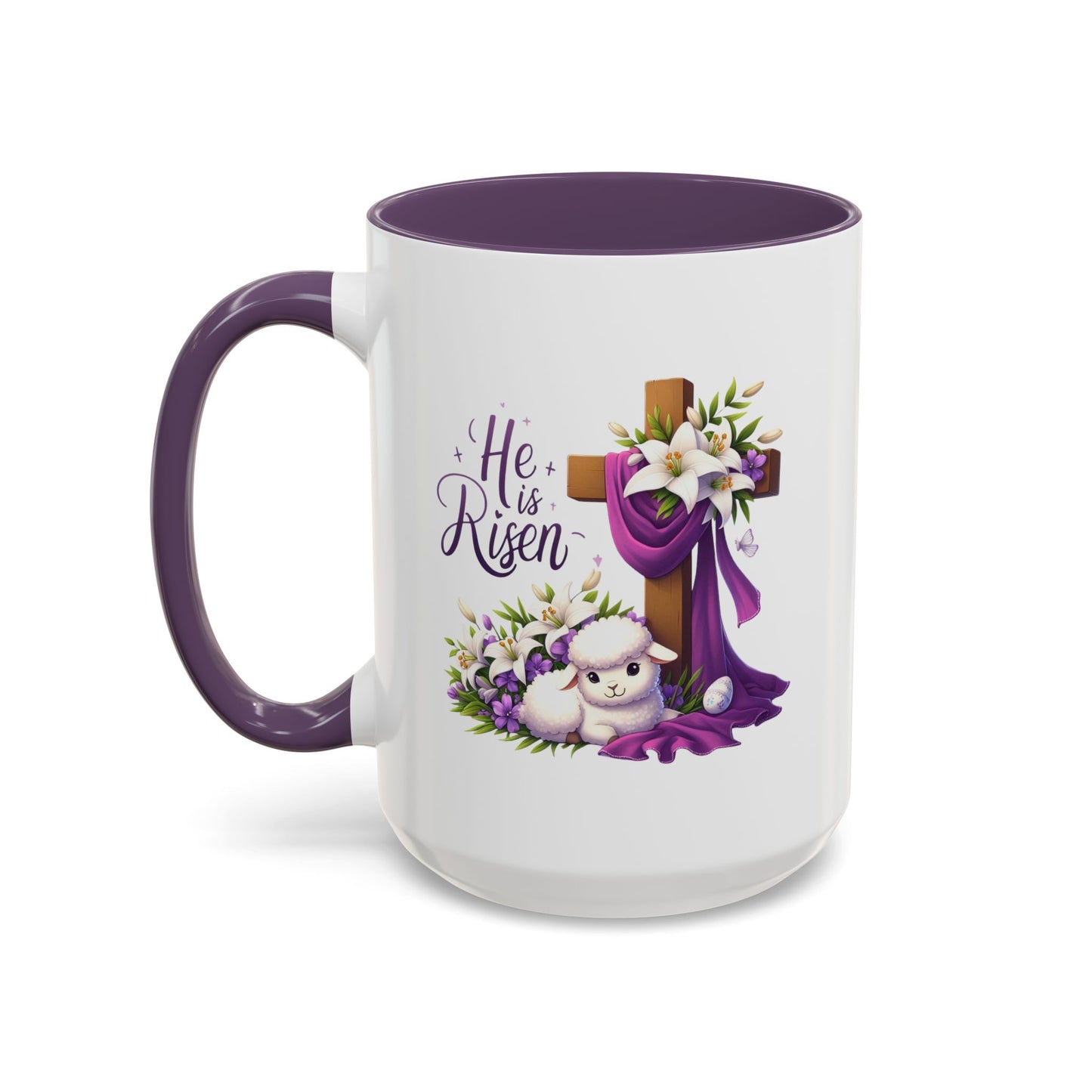 Easter Mug - He Is Risen Cross