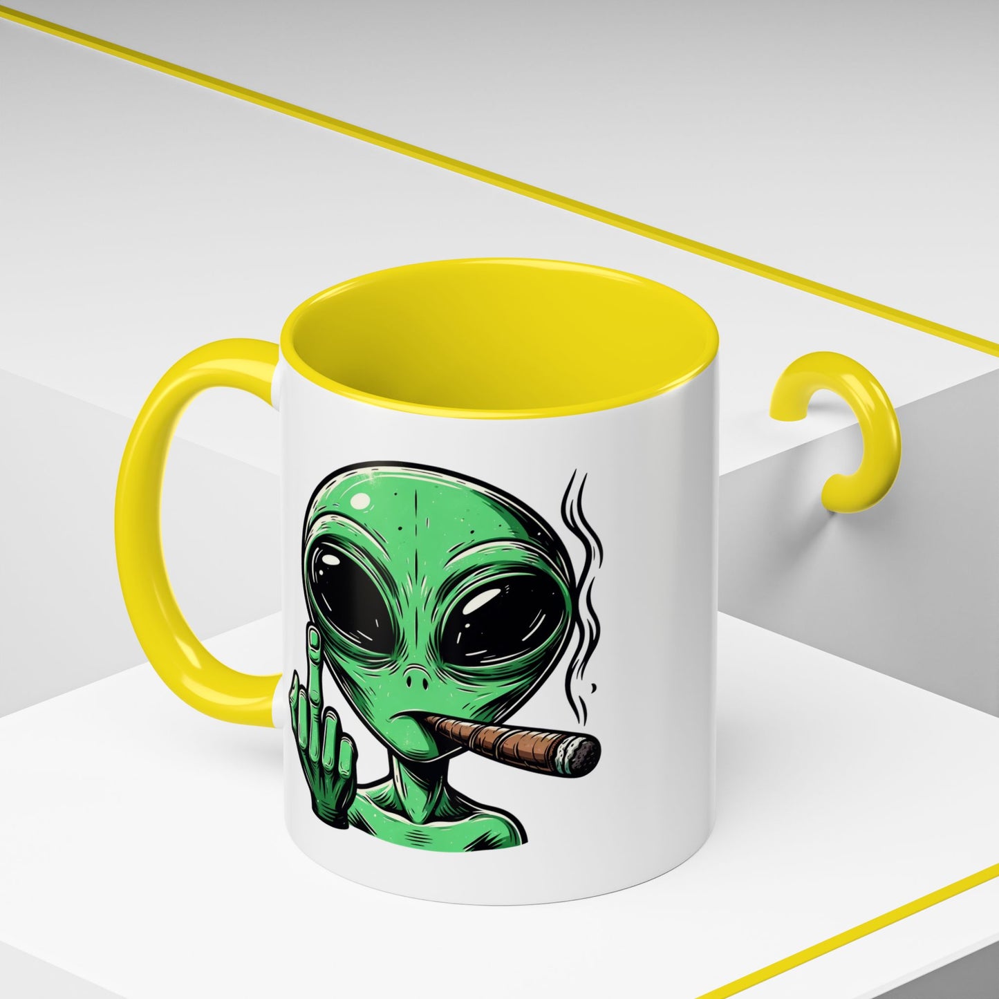 Adult Mug - Green Alien Fuck You Human