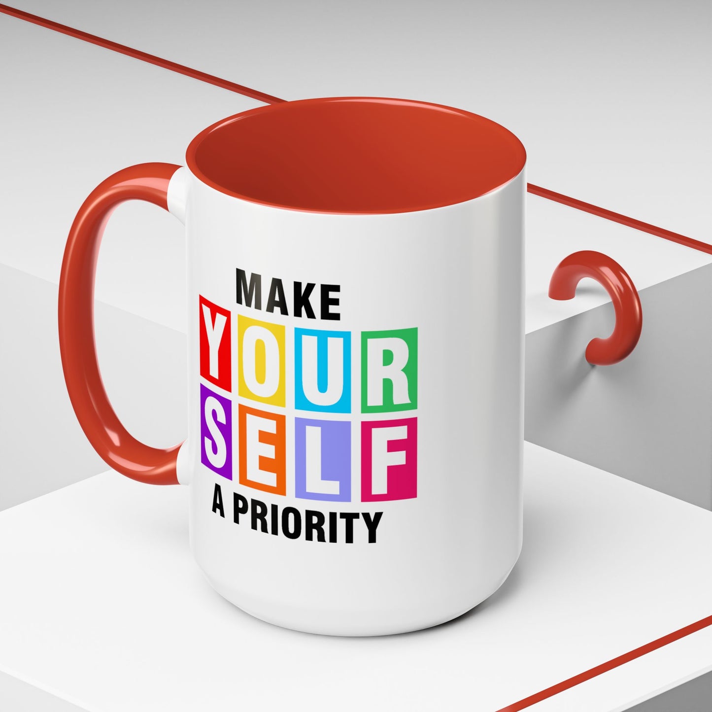 Wellness Mug - Make Yourself a Priority Colored Blocks