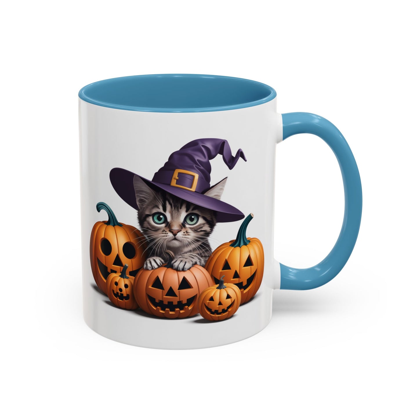 Halloween Mug - Witch Cat Hiding In Pumpkins
