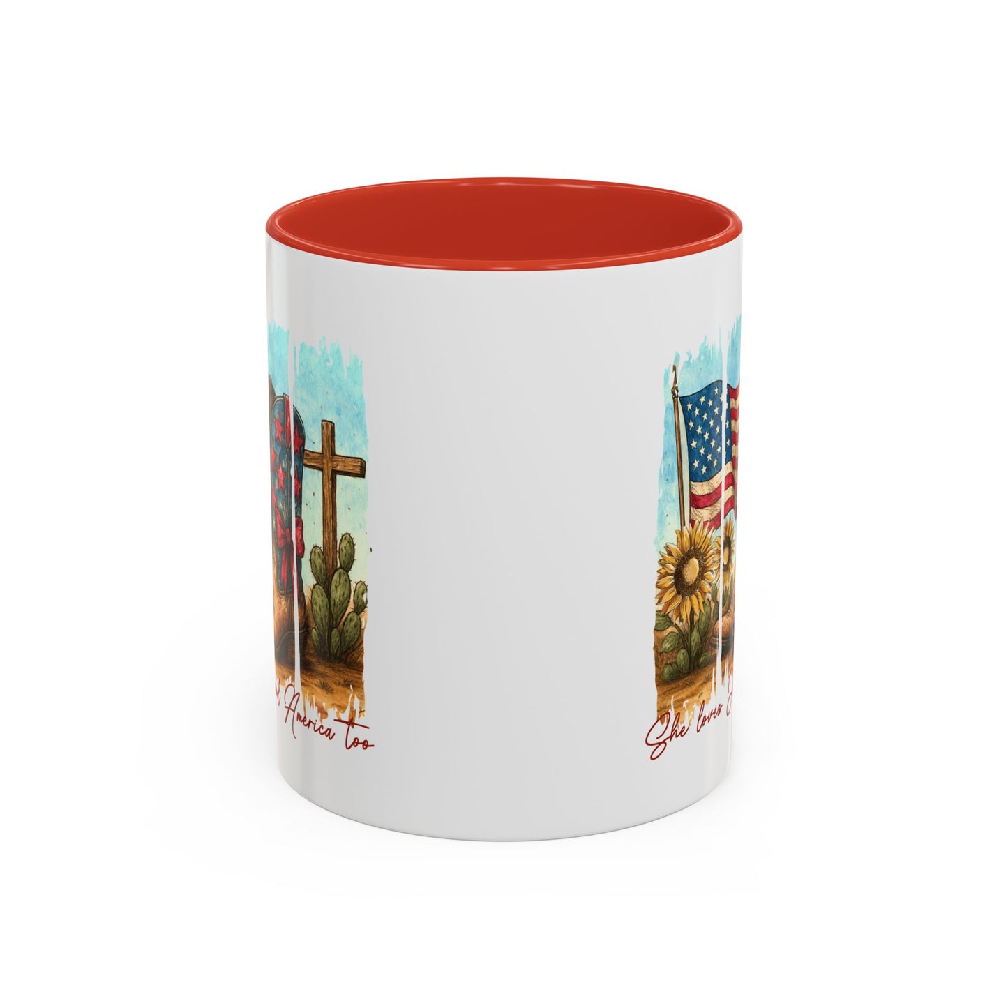 4th of July Mug - She Loves Jesus & America Too Boots