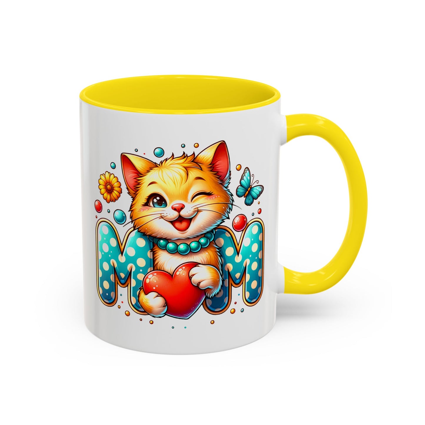Mother's Day Mug - Mom Cat Red Heart
