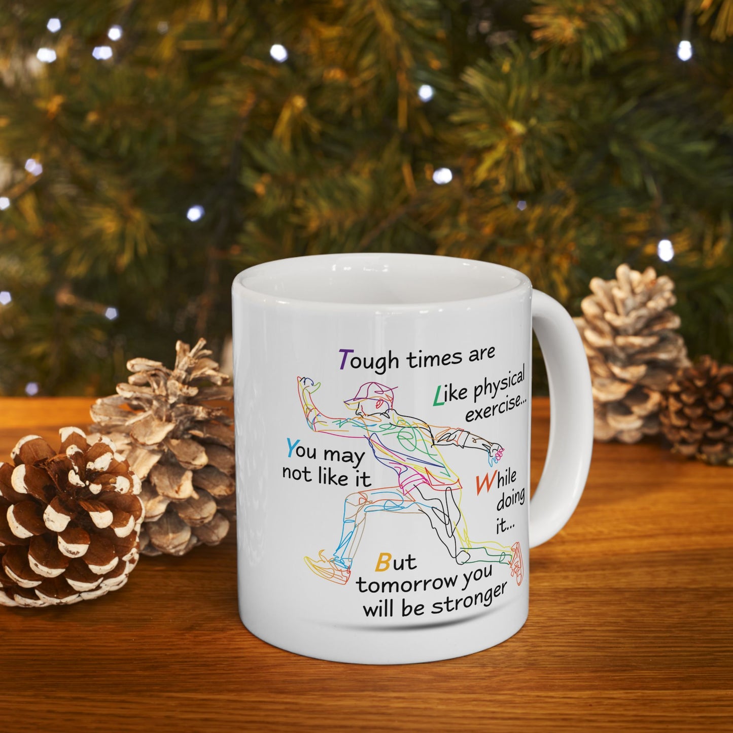 Motivation Mug - Tough Times Are Like Physical Exercise