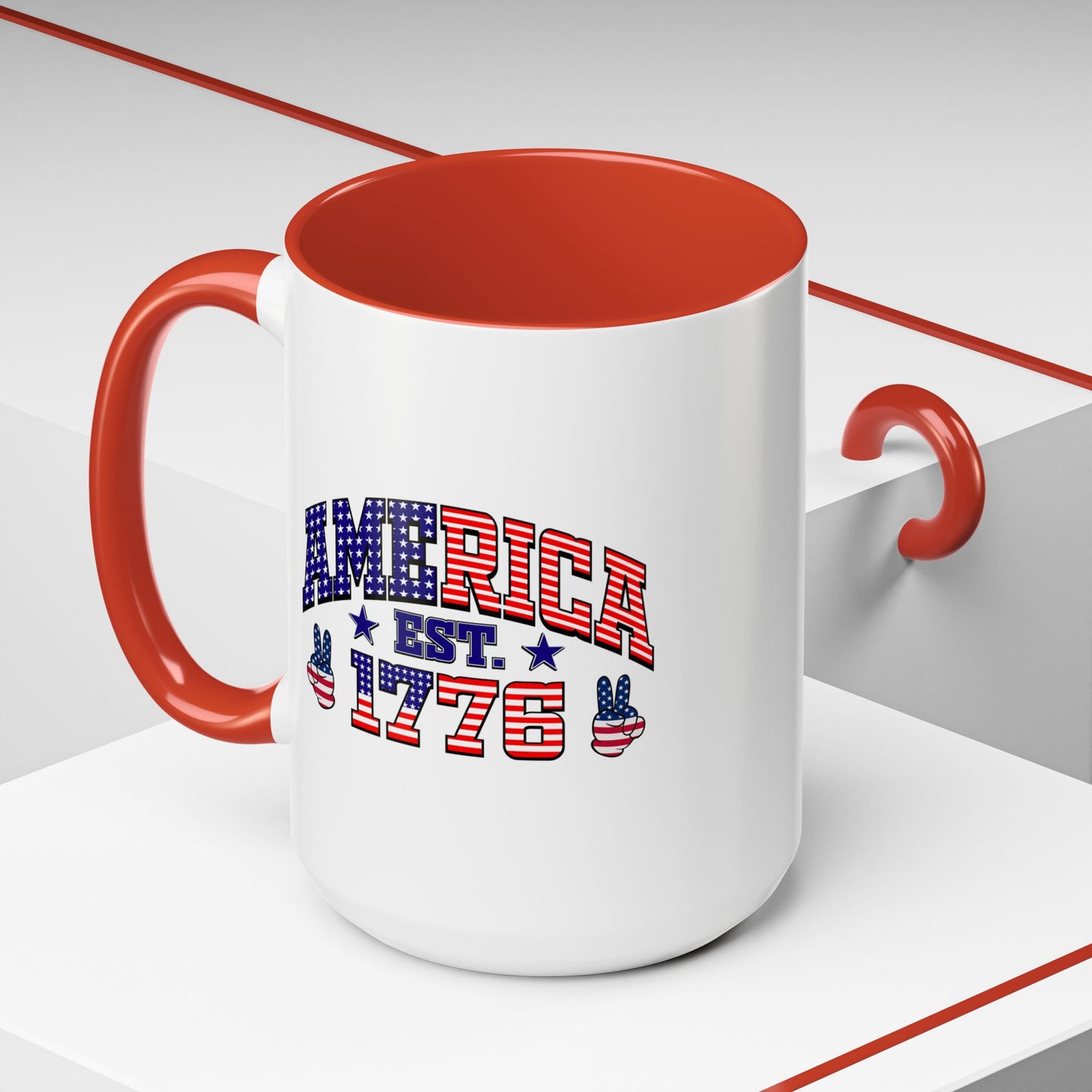 4th of July Mug - American Est 1776 Patriotic Flag