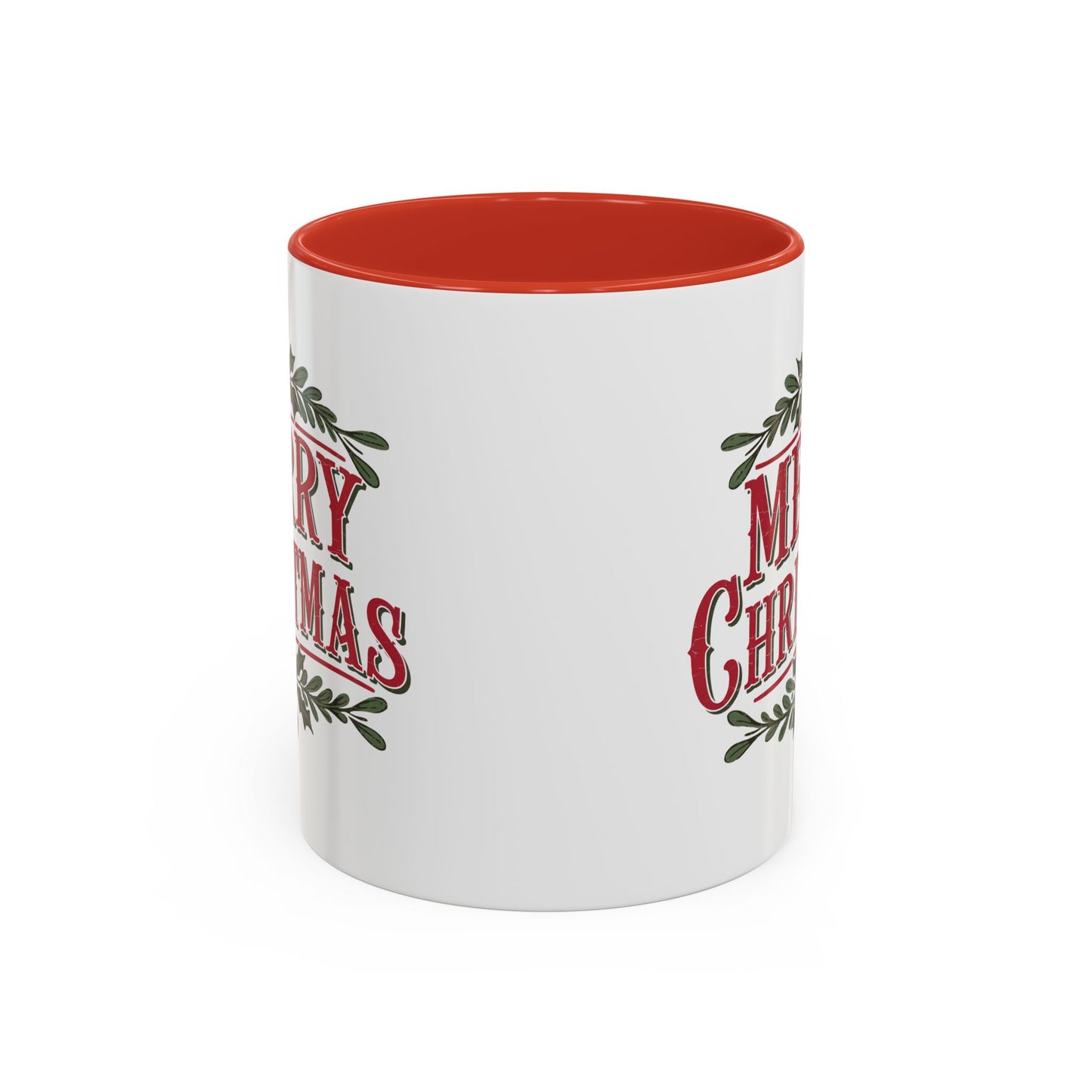 Christmas Mug - Merry Christmas Maroon Text Ornament Decorations