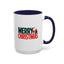 Christmas Mug - Merry Christmas Green & Red Text Santa Bag