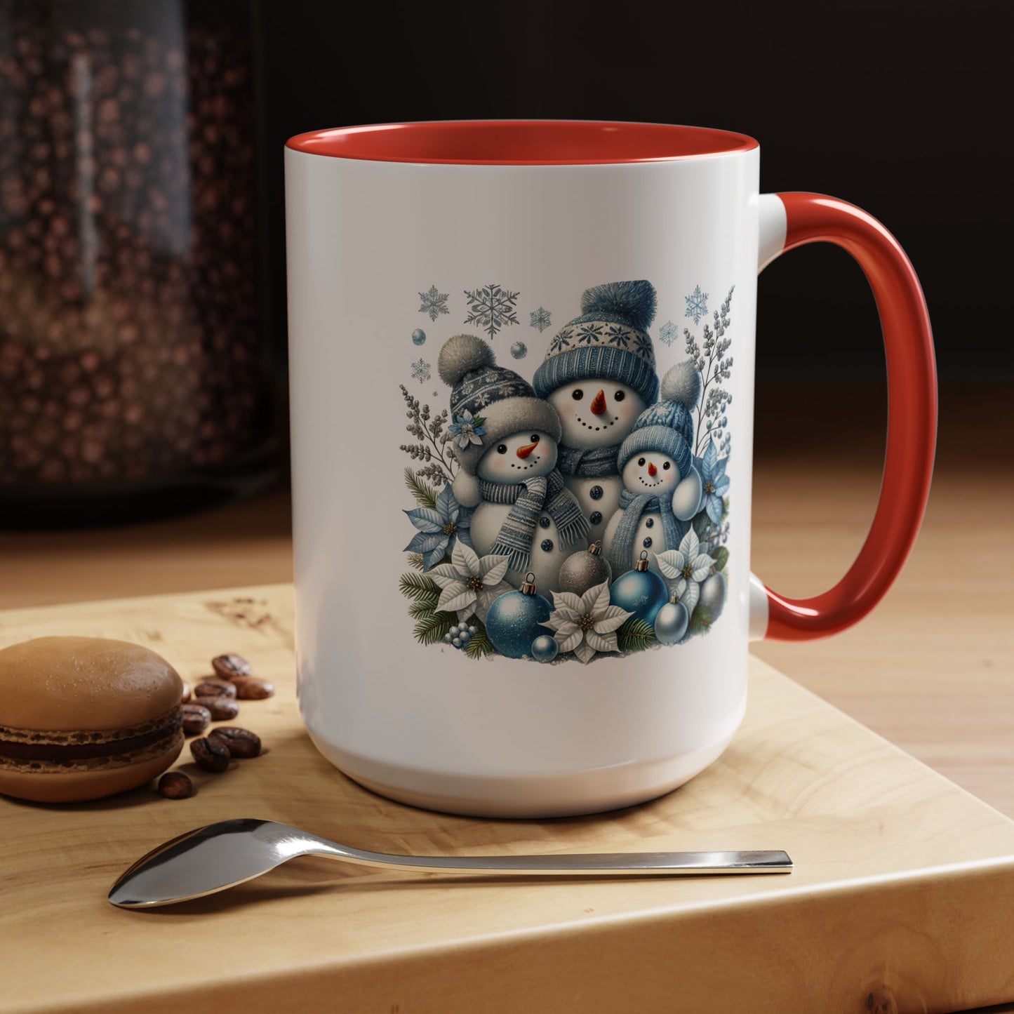 Christmas Mug - Blue Snowman Family