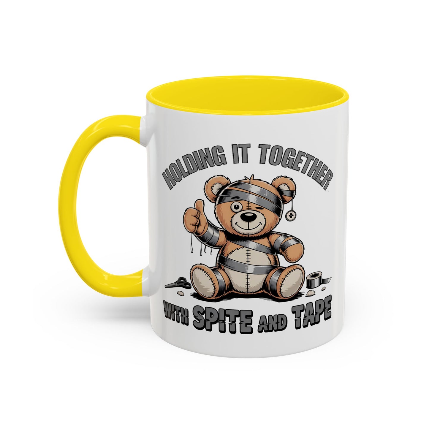 Humor Mug - Holding It Together With Spite & Tape