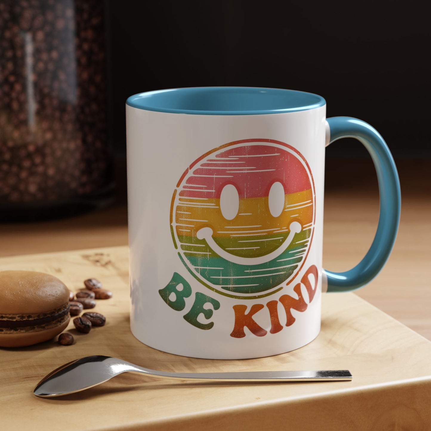 Motivation Mug - Retro Smiley Face Be Kind
