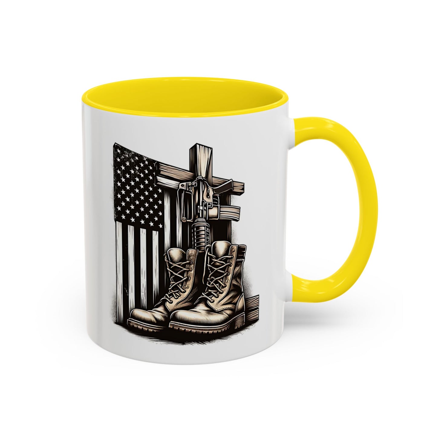4th of July Mug - Fallen Soldier Boots Flag