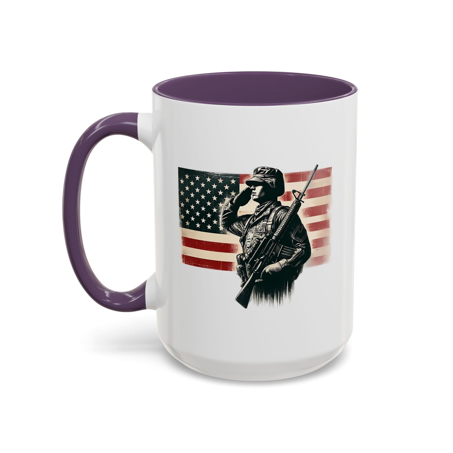 4th of July Mug - Soldier American Flag