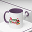 Christmas Mug - Merry Christmas Green & Red Text Santa Presents