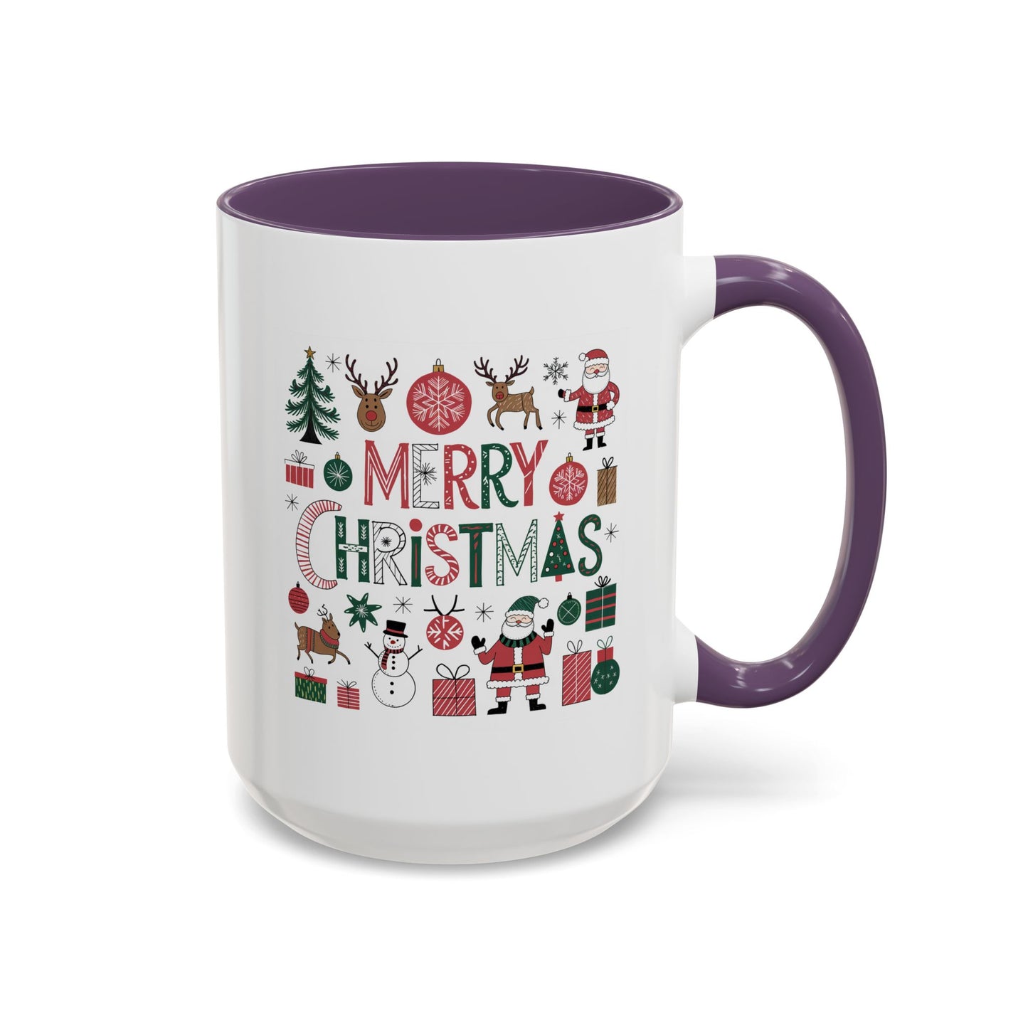 Christmas Mug - Merry Christmas Red White & Green Text Collage