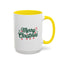 Christmas Mug - Merry Christmas Green Text Ornaments Candy Canes