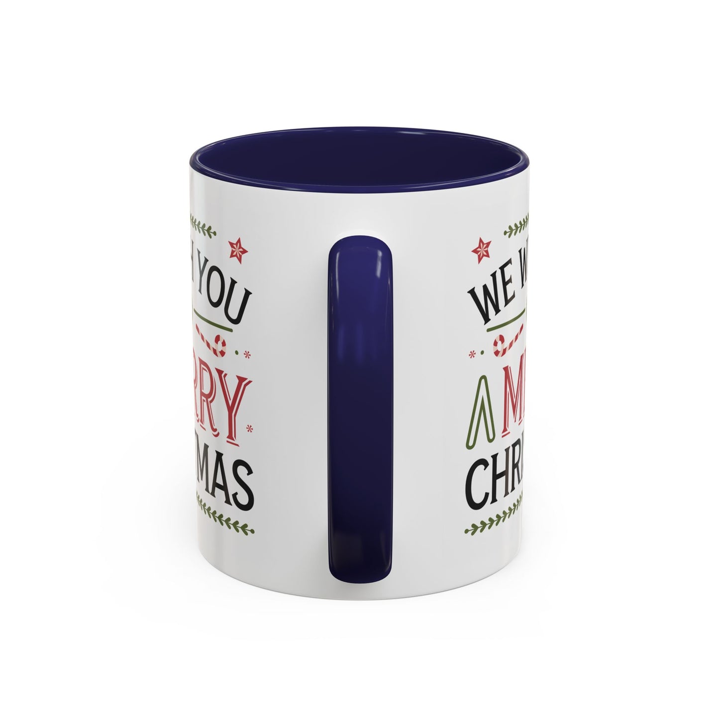 Christmas Mug - We Wish You a Merry Christmas Blue Green & Red Text