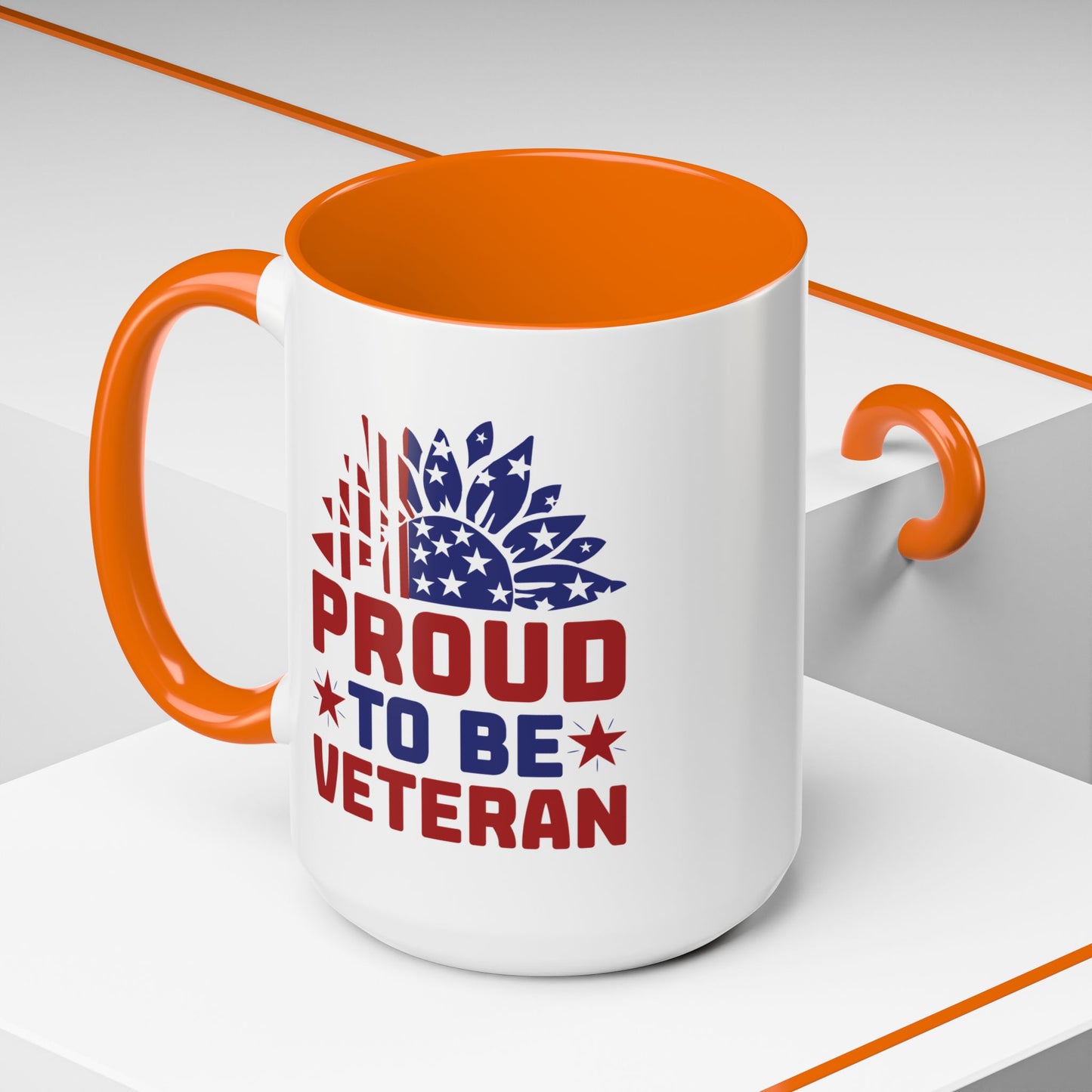 4th of July Mug - Proud to Be a Veteran Sunflower