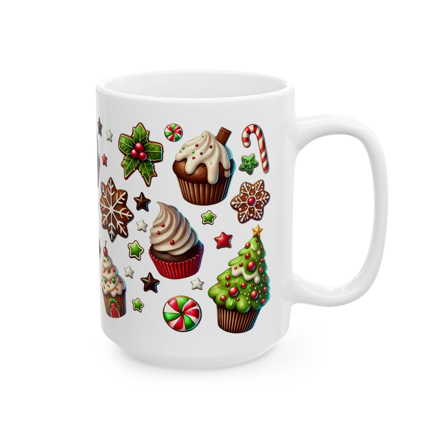 Christmas Mug - Cupcake Cookies Candy Pattern