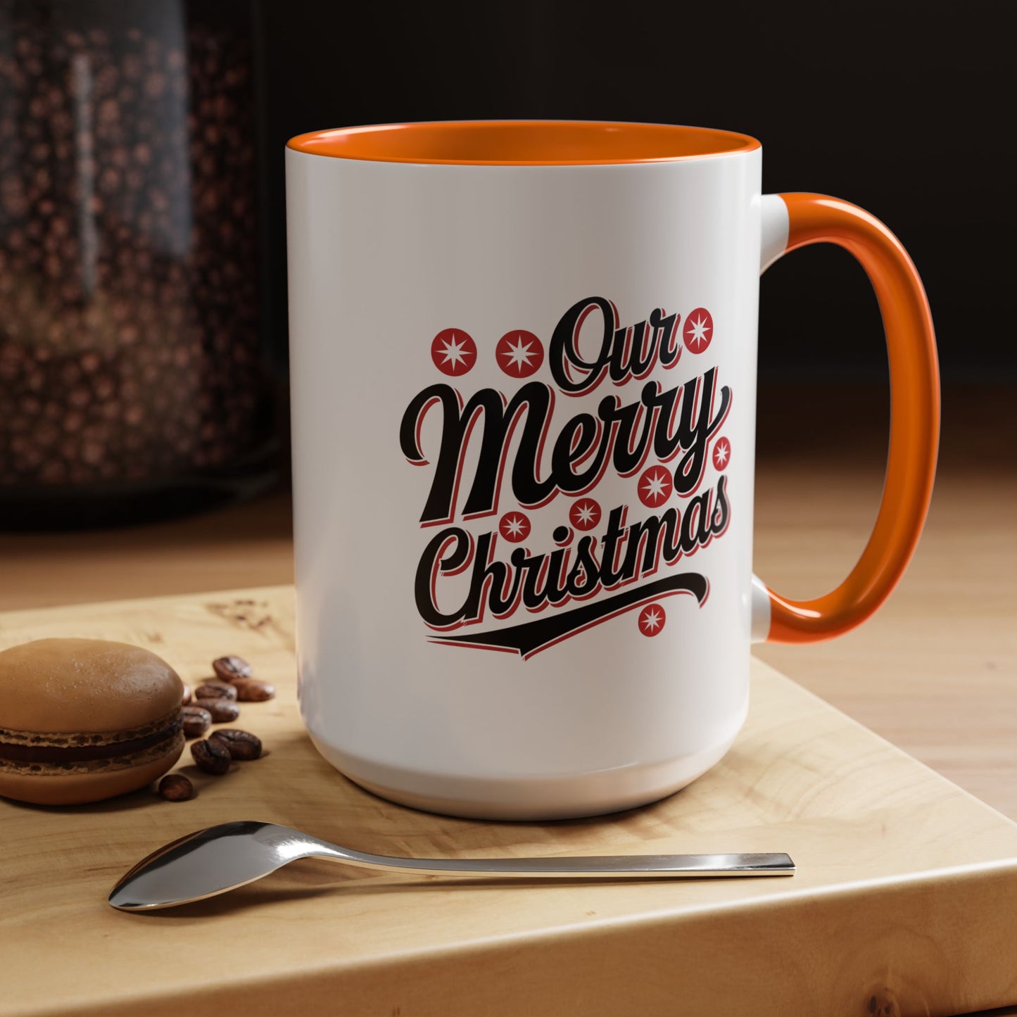 Christmas Mug - Merry Christmas Black Red & White Baseball Text