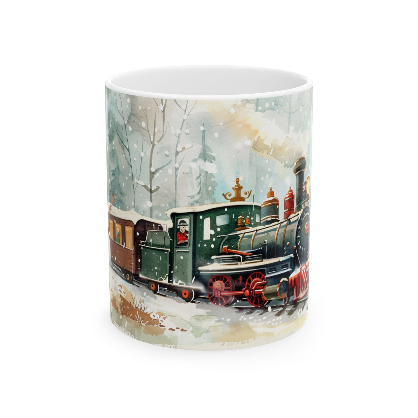 Christmas Mug - Snowman and Train Wrap 1