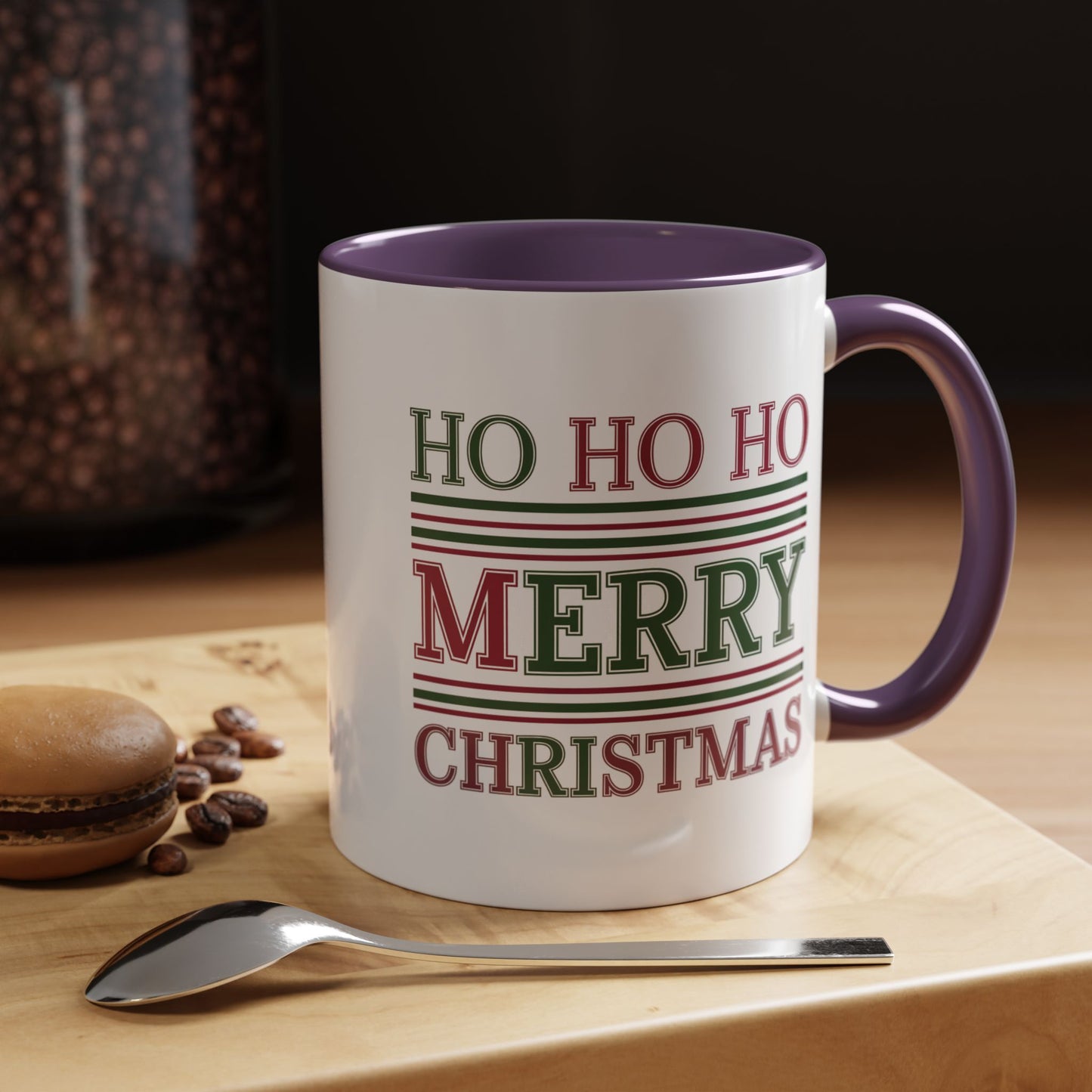 Christmas Mug - Ho Ho Ho Merry Christmas Red & Green Text 3