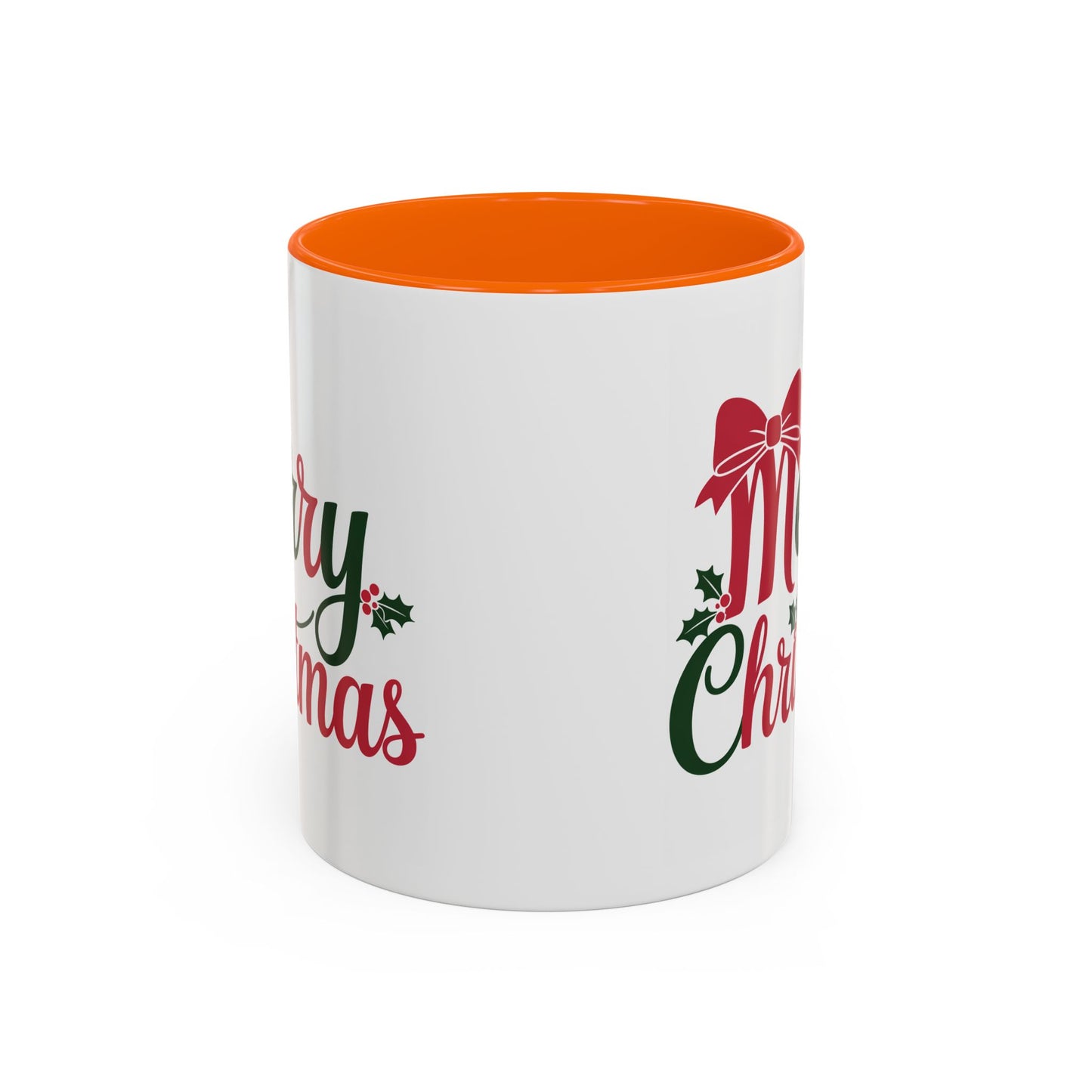 Christmas Mug - Merry Christmas Red & Green Text Bow