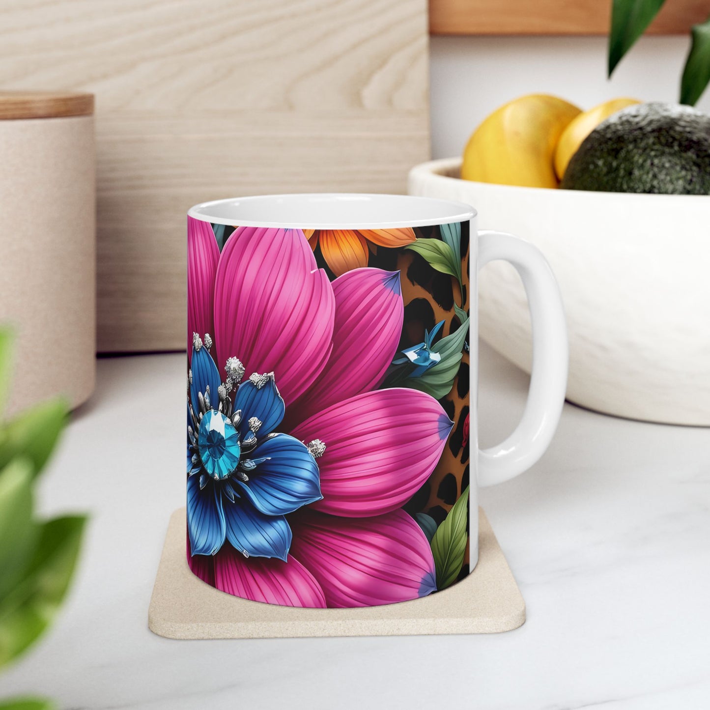 Artistic Mug - Diamond Flowers