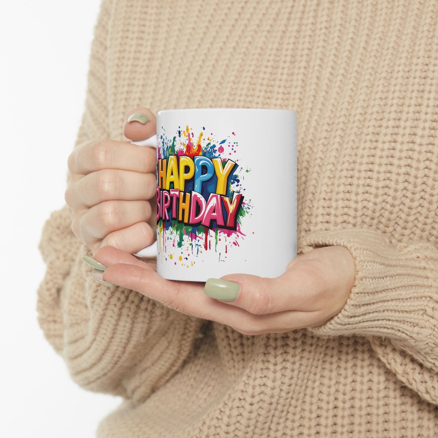 Birthday Mug - Happy Birthday Graffiti