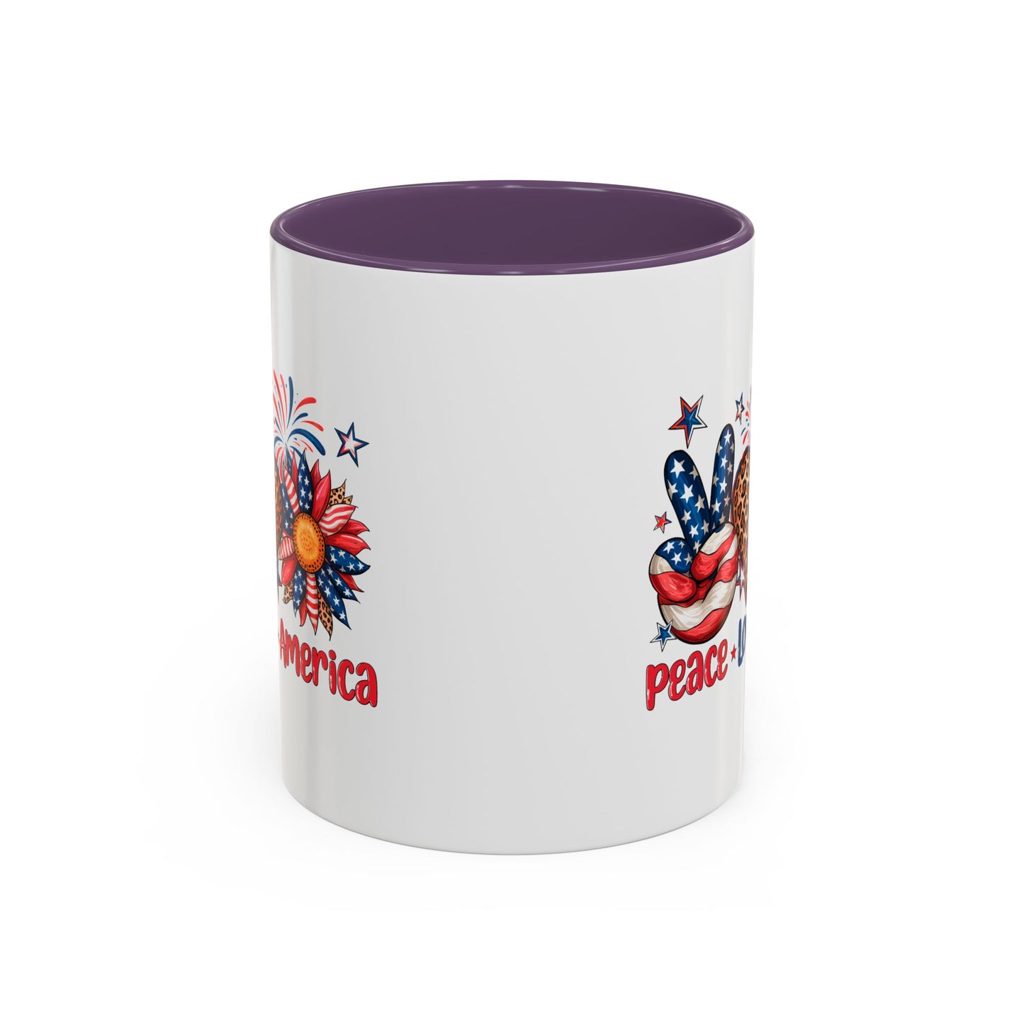 4th of July Mug - Peace Love America