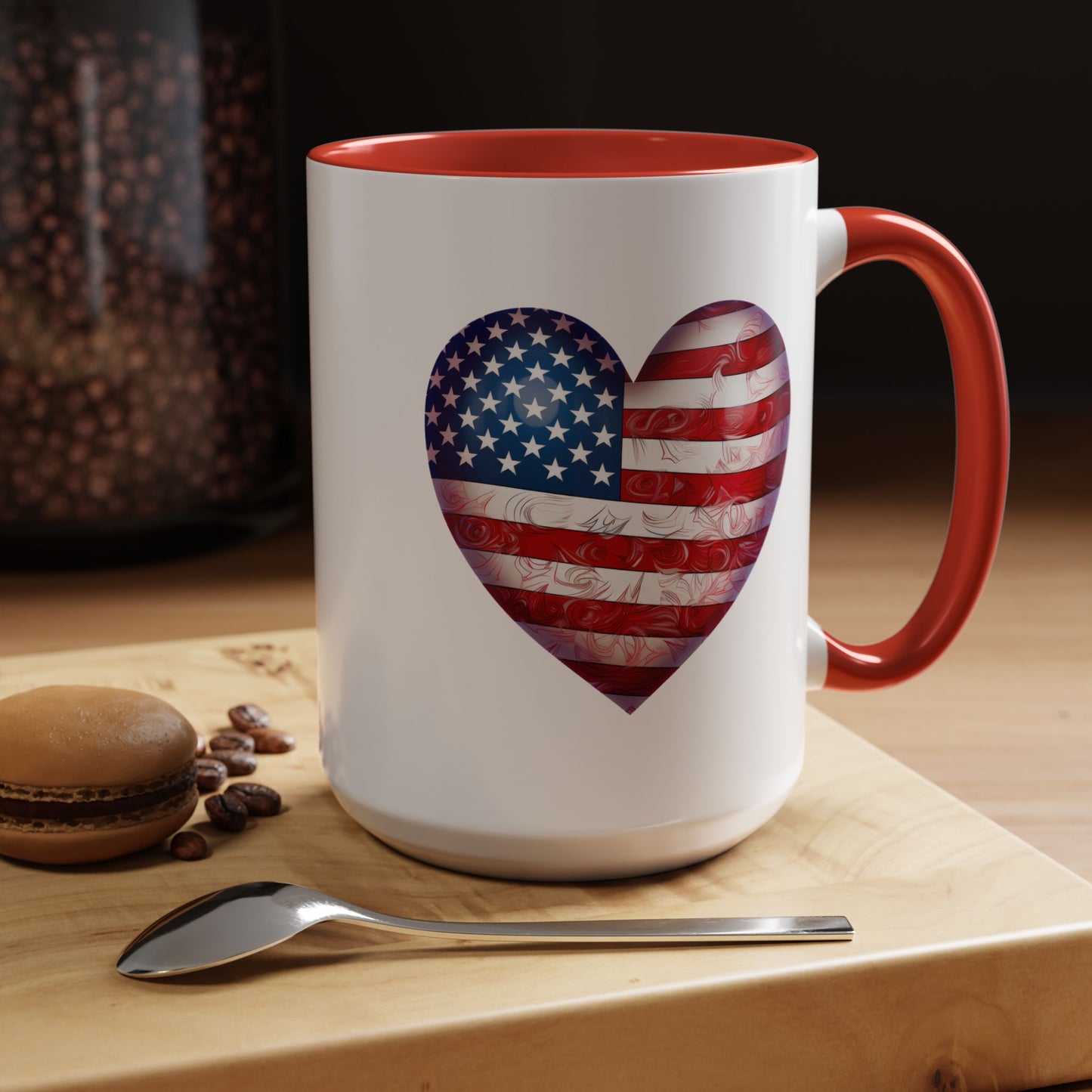 4th of July Mug - Heart American Flag