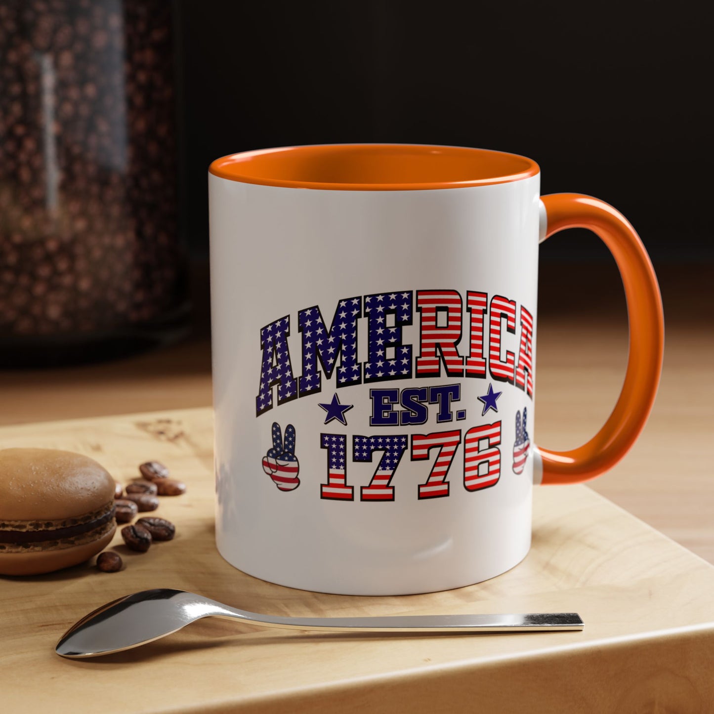 4th of July Mug - American Est 1776 Patriotic Flag