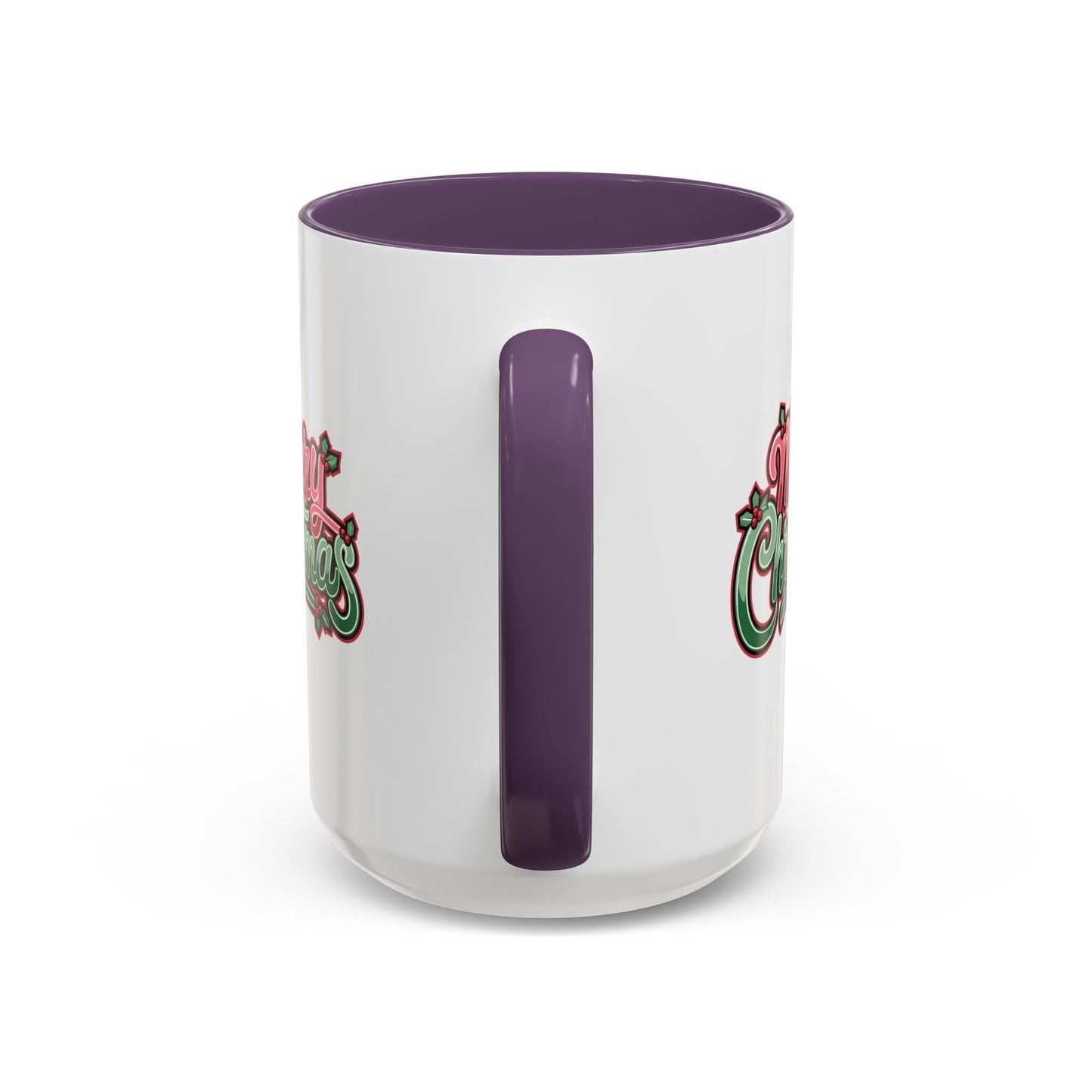 Christmas Mug - Merry Christmas Red & Green Text Mistletoe