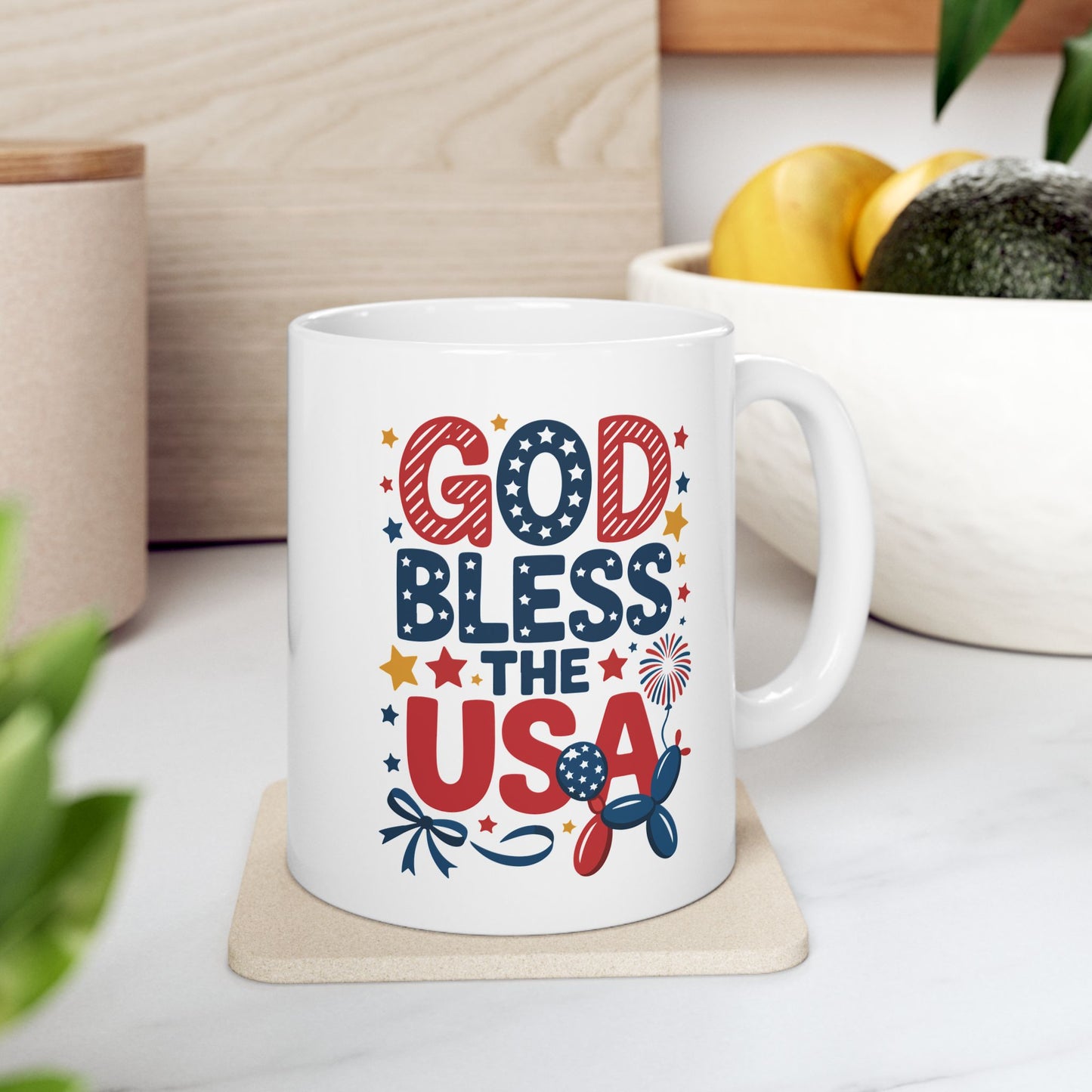 Religious Mug - God Bless The USA Sign