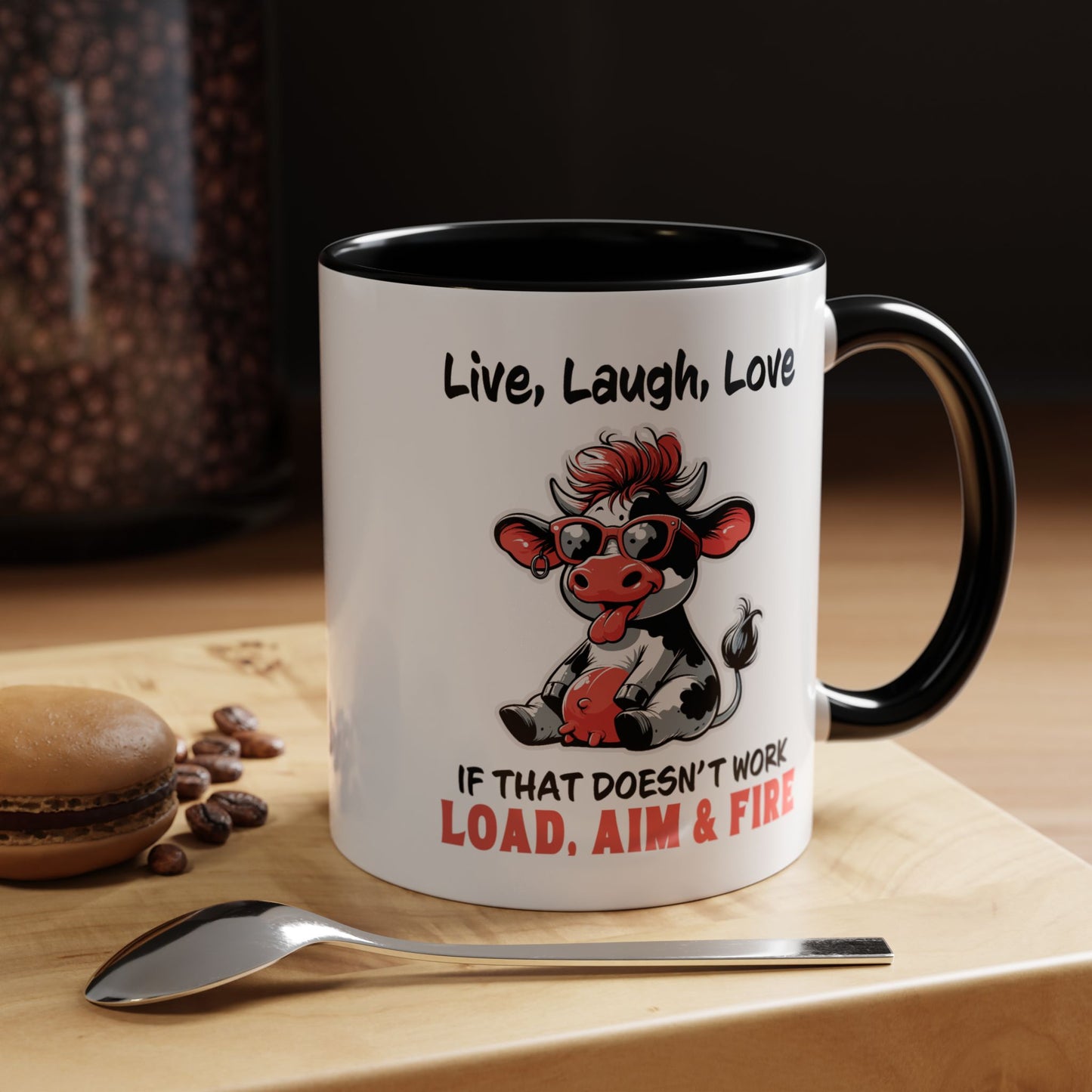 Humor Mug - Live Laugh Love Cow