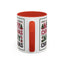 Christmas Mug - Merry Christmas Red Green & Black Text Trees Presents