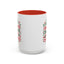 Christmas Mug - Merry Christmas Green & Red Text Trees Hearts Snowflakes Stars