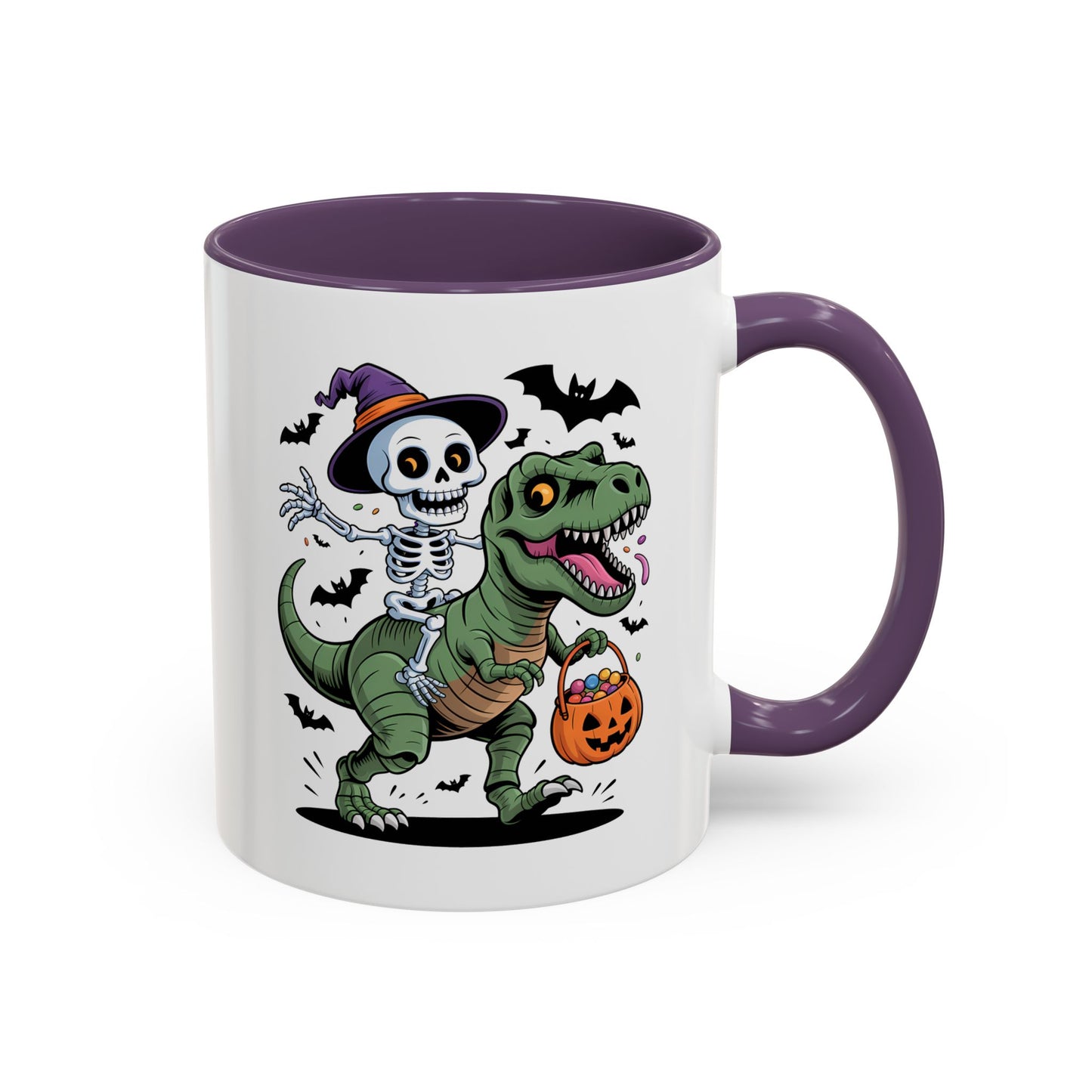 Halloween Mug - Skeleton Riding Dinosaur