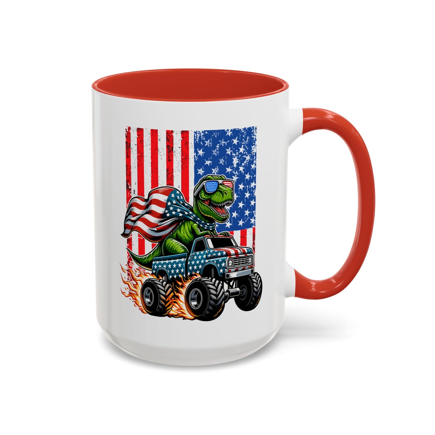 4th of July Mug - T Rex Riding Monster Truck