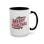 Christmas Mug - Merry Christmas Maroon & Green Text Decorations