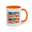 Christmas Mug - Green & Red Text Tree Presents