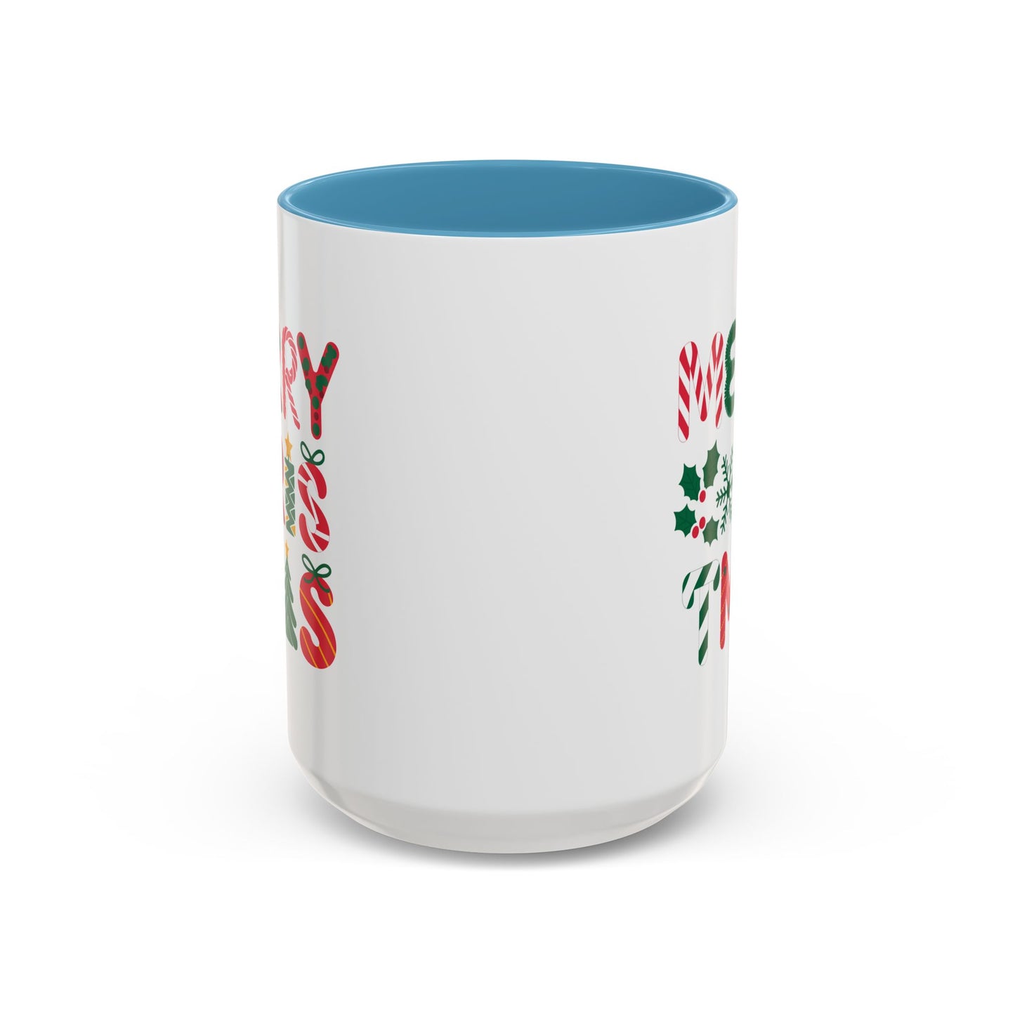 Christmas Mug - Merry Christmas Red Green & Gold Decorative Text