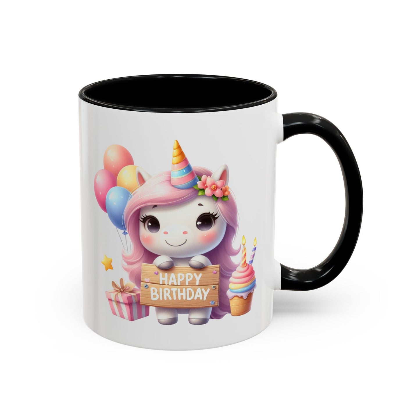 Birthday Mug - Girl Unicorn Happy Birthday Sign 2
