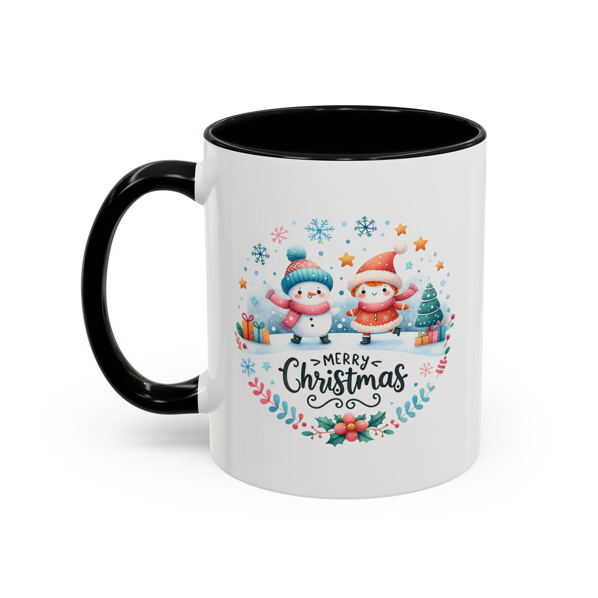 Chistmas Mug - Merry Christmas Snowman and Snowlady
