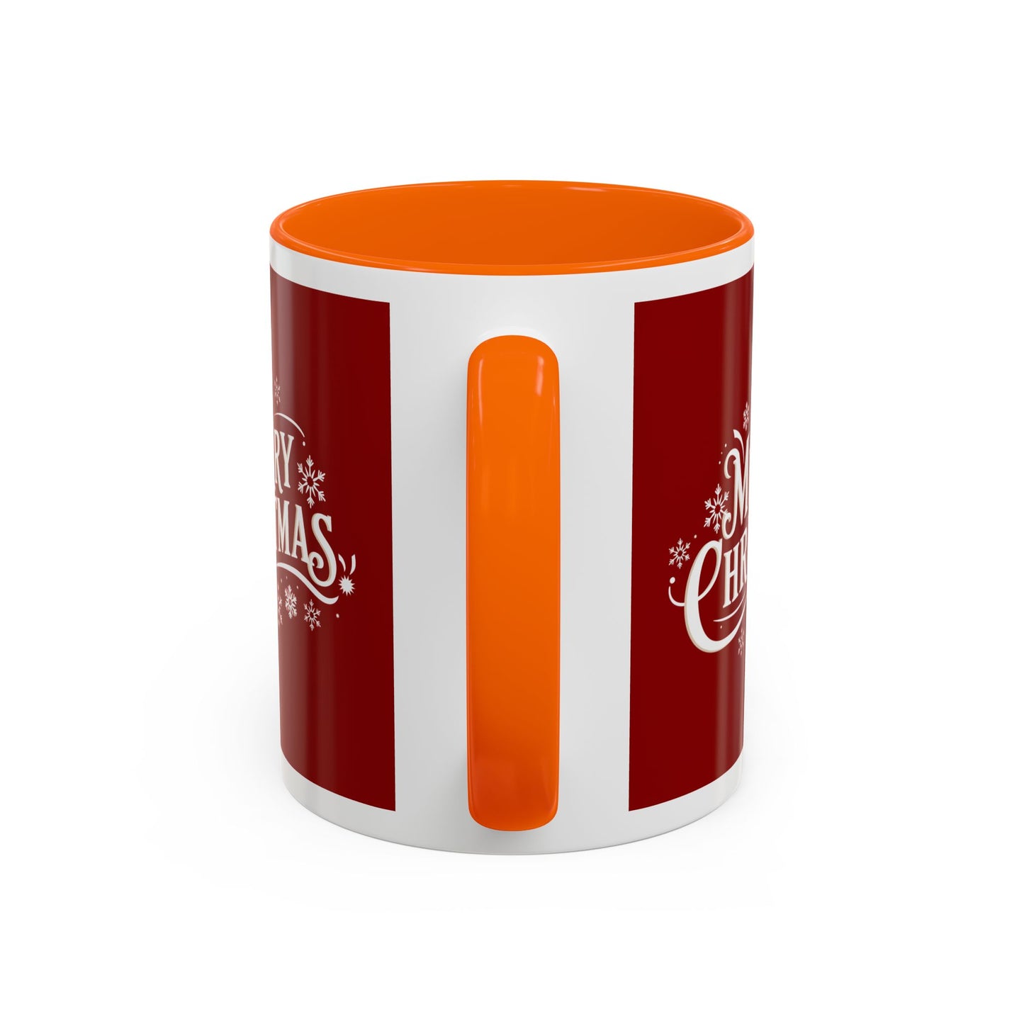 Christmas Mug - Merry Christmas White Text Maroon Background